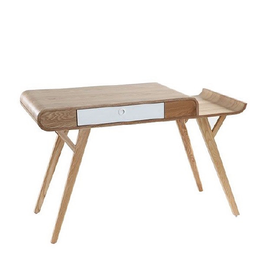 Escritorio estilo escandinavo de madera de encino y color blanco