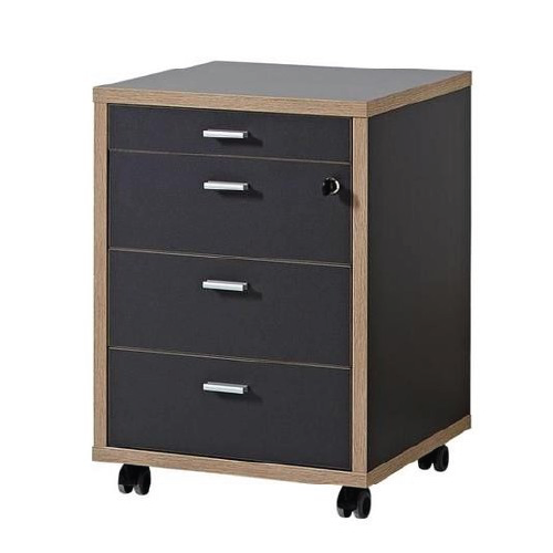 Archivero estilo moderno color antracita y madera de encino